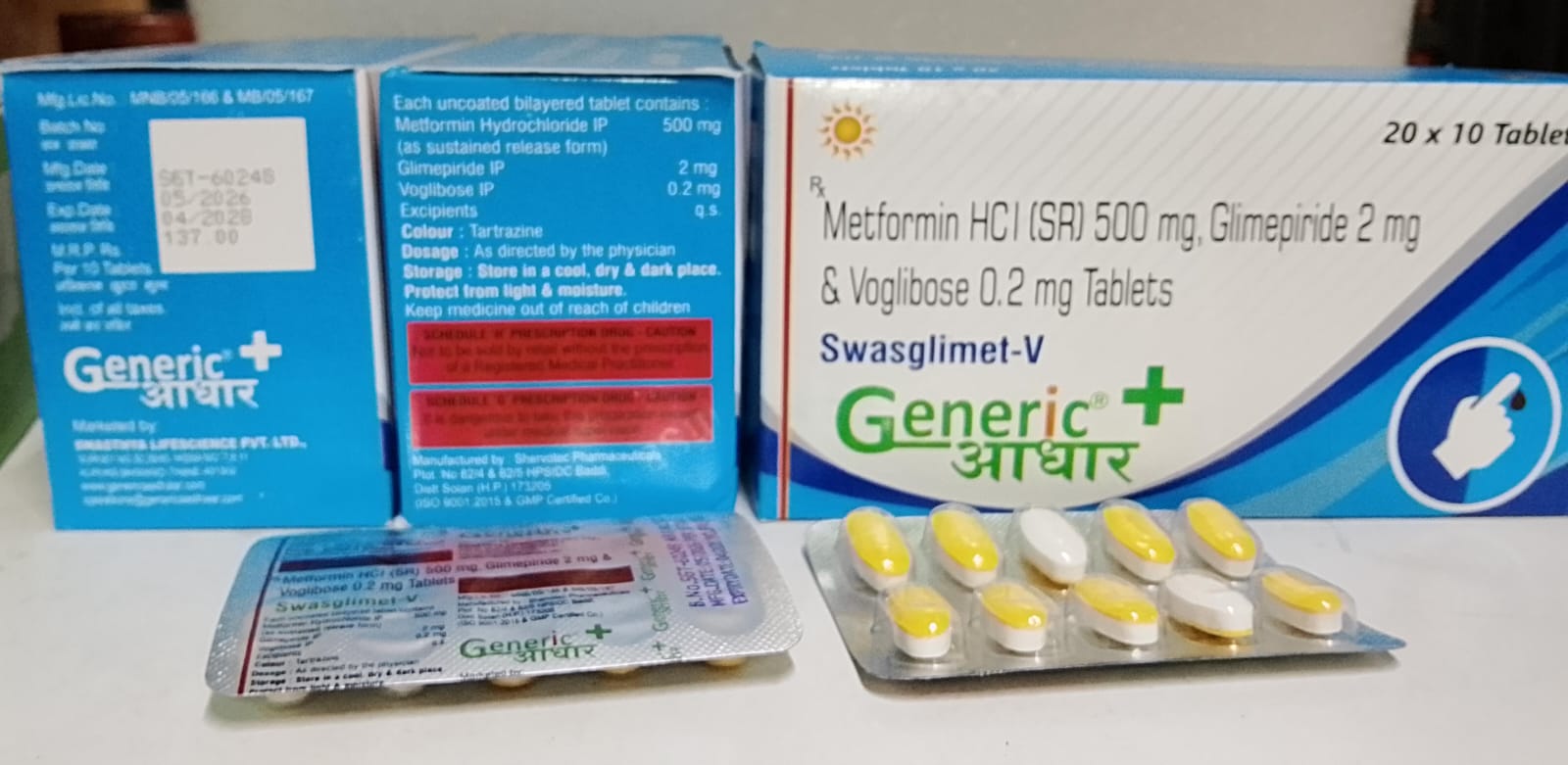 Swasglimet-V Metformin Glimepiride and Voglibose tablets